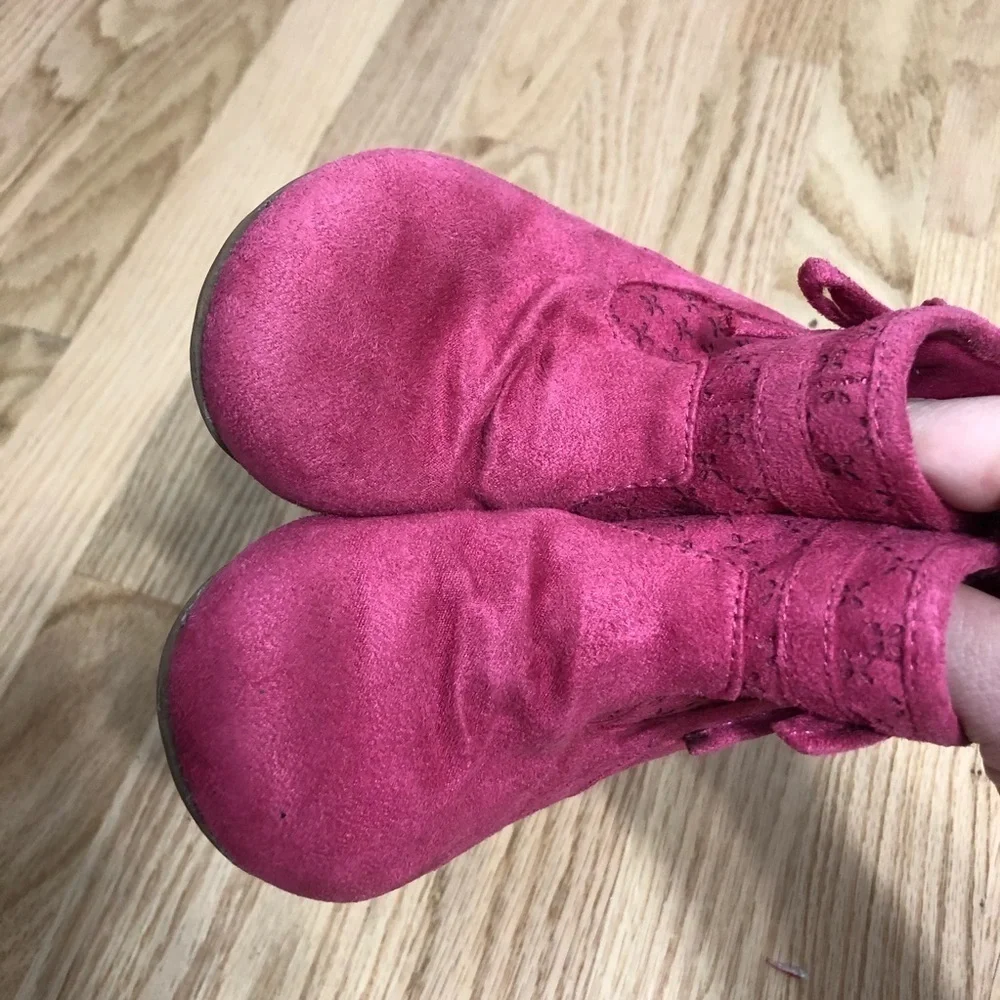 Jumping Beans Side Zipper Pink Boots Sz 8 Toddler Girls Ankle